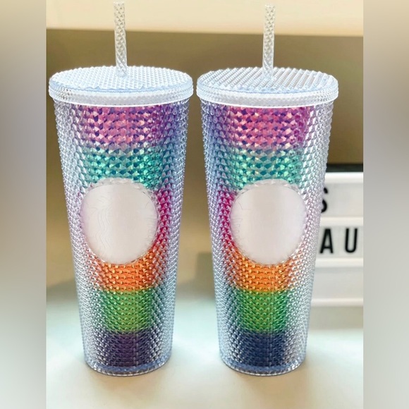🌈NEW Starbucks Mexico Piñata Striped Rainbow Studded Tumbler 🌈 - Picture 2 of 10